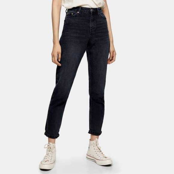 Topshop Blue-Black (Navy) Mom Jeans W34 L32 - Picture 1 of 4